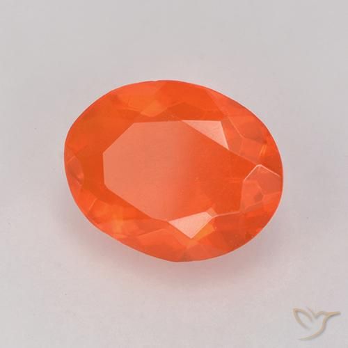 Opale di fuoco Arancione brillante naturale da 0.75 ct, Ovale, Trasparente