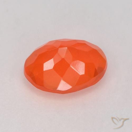 Opale di fuoco Arancione brillante naturale da 0.75 ct, Ovale, Trasparente