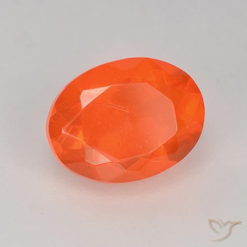 Opale di fuoco Arancia Fuoco naturale da 0.83 ct, Ovale, Trasparente