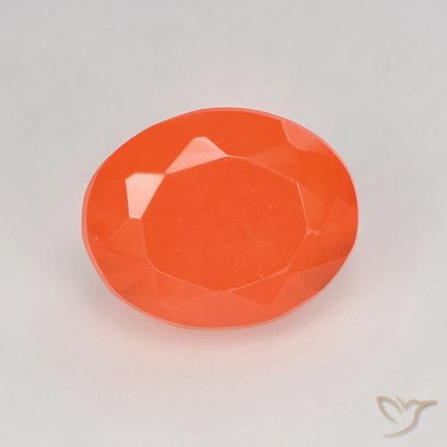 Opale di fuoco naturale arancione da 0,80 ct, taglio ovale, trasparente