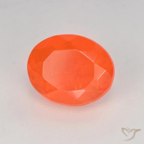 Opale di fuoco naturale arancione da 0,80 ct, taglio ovale, trasparente