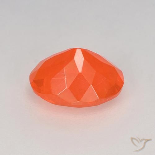 Opale di fuoco naturale arancione da 0,80 ct, taglio ovale, trasparente
