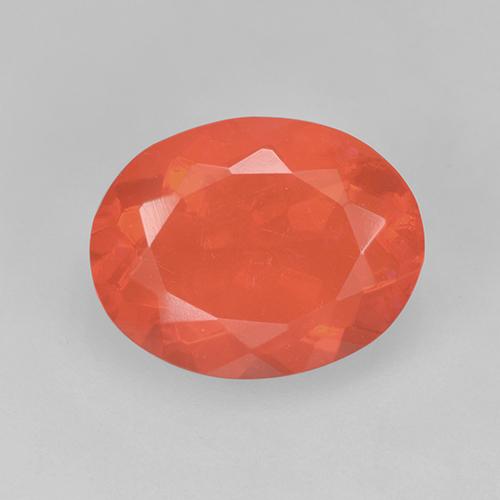 Opale di fuoco Arancio scuro rossastro naturale da 1.11 ct, Taglio ovale, Trasparente