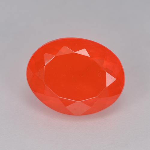 Opale di fuoco Rosso cremisi brillante-arancione naturale da 2.42 ct, Taglio ovale, Trasparente