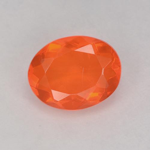 Opale di fuoco Arancio scuro rossastro naturale da 0.76 ct, Taglio ovale, Trasparente