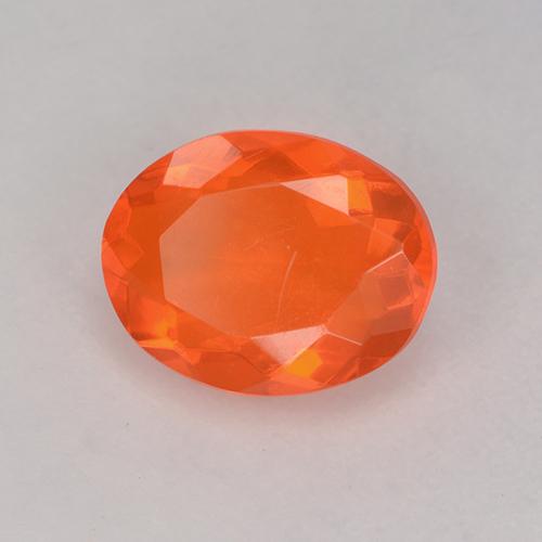 Opale di fuoco Arancio scuro rossastro naturale da 0.76 ct, Taglio ovale, Trasparente