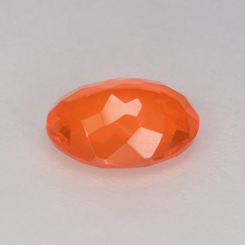 Opale di fuoco Arancio scuro rossastro naturale da 0.76 ct, Taglio ovale, Trasparente