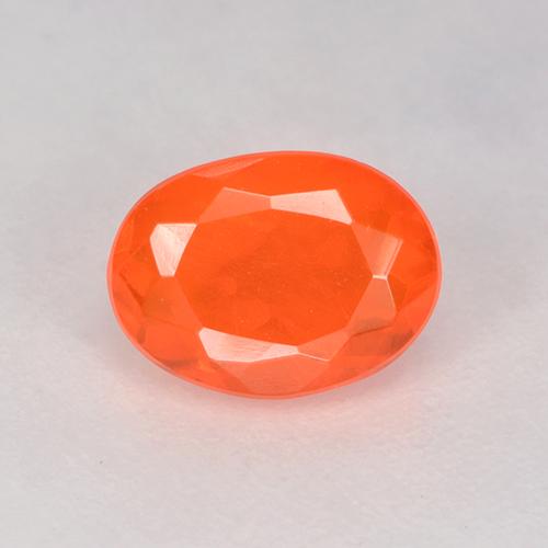 Opale di fuoco naturale arancione da 0,46 ct, taglio ovale, trasparente