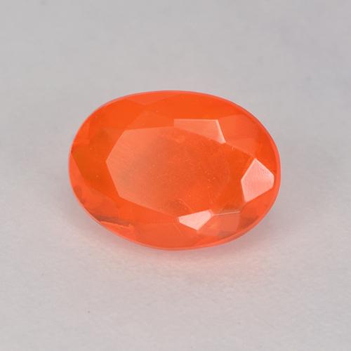 Opale di fuoco naturale arancione da 0,46 ct, taglio ovale, trasparente