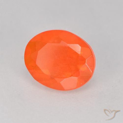 Opale di fuoco Arancione brillante naturale da 0.50 ct, Ovale, Trasparente