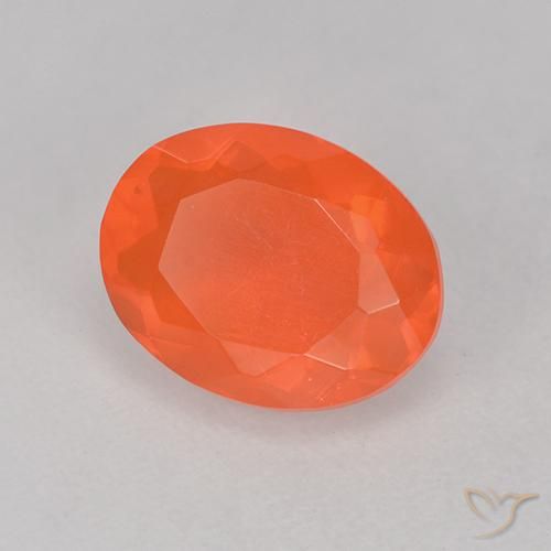 Opale di fuoco Arancio Intenso naturale da 0.88 ct, Taglio ovale, Trasparente