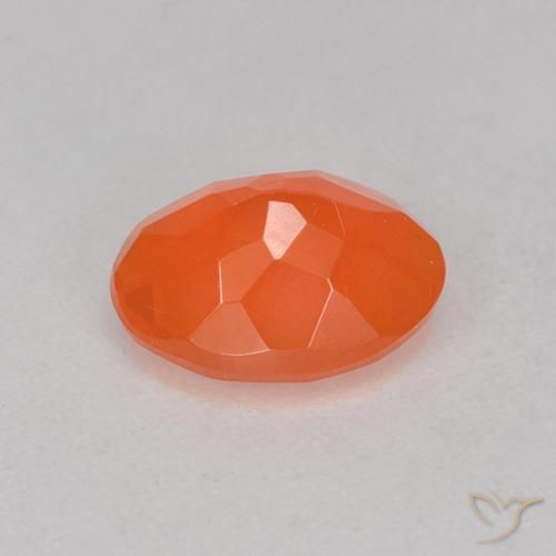 Opale di fuoco Arancio scuro rossastro naturale da 0.64 ct, Taglio ovale, Trasparente