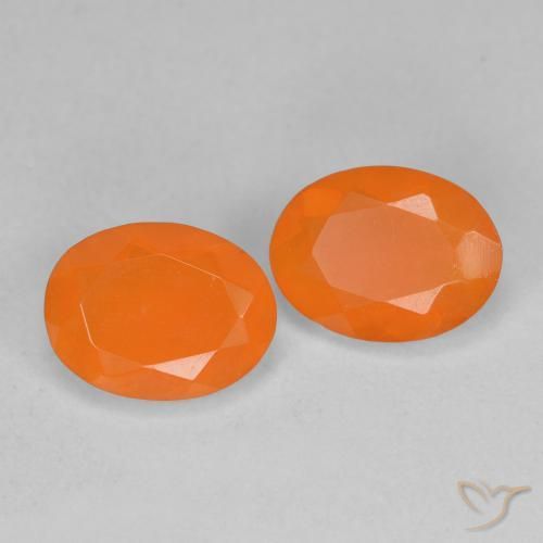Gemme di Opale di fuoco Arancio Medio naturale da 1.49 ct, Ovale, Trasparente