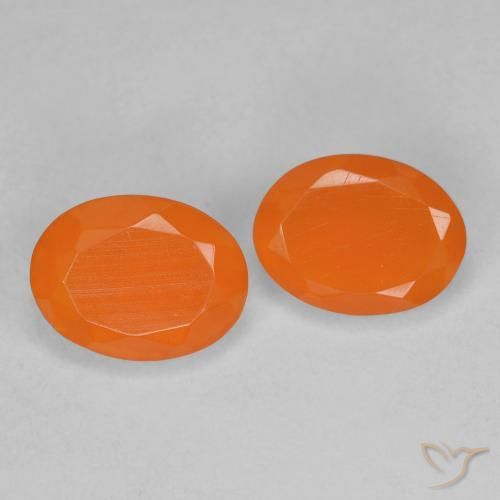Gemme di Opale di fuoco Arancio Medio naturale da 1.45 ct, Taglio ovale, Trasparente