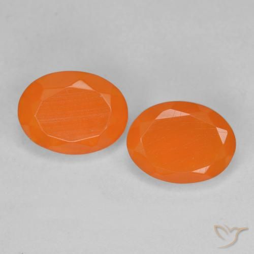 Gemme di Opale di fuoco Arancio Medio naturale da 1.45 ct, Taglio ovale, Trasparente