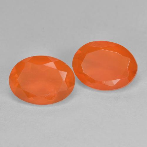 Opale di fuoco naturale arancione da 1,50 ct, taglio ovale, trasparente