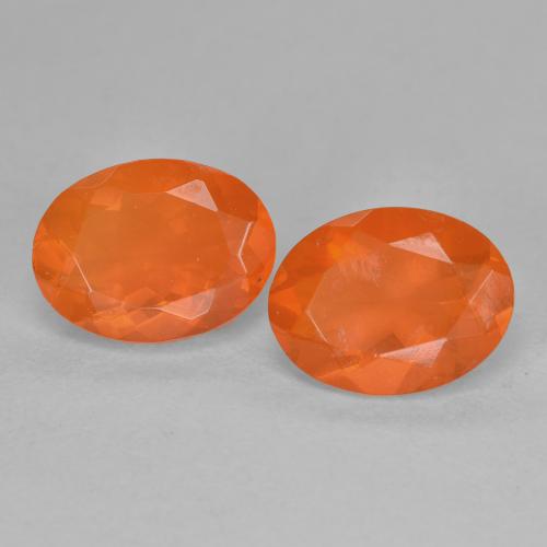 Opale di fuoco naturale arancione da 1,52 ct, taglio ovale, trasparente