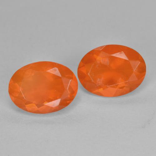 Opale di fuoco naturale arancione da 1,52 ct, taglio ovale, trasparente