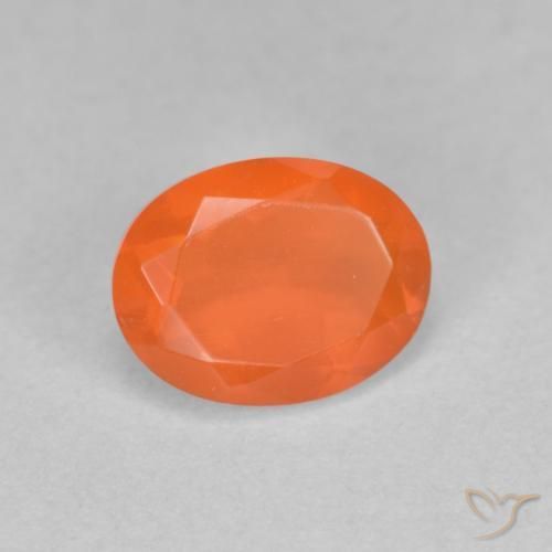 Opale di fuoco Arancione brillante naturale da 0.70 ct, Taglio ovale, Trasparente