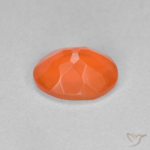 Opale di fuoco Arancione brillante naturale da 0.70 ct, Taglio ovale, Trasparente