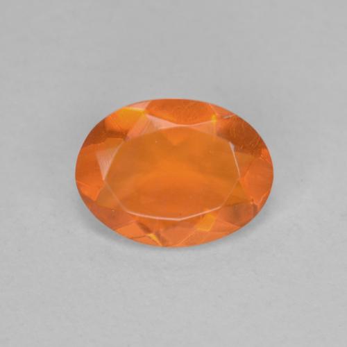 Opale di fuoco naturale arancione da 0,65 ct, taglio ovale, trasparente