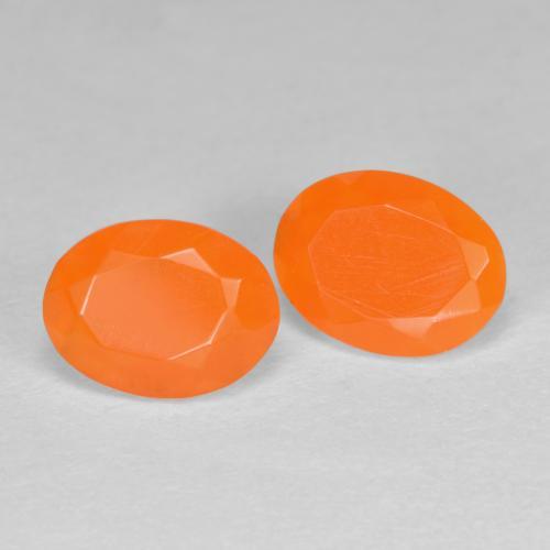 Opale di fuoco naturale arancione da 1,21 ct, taglio ovale, traslucido