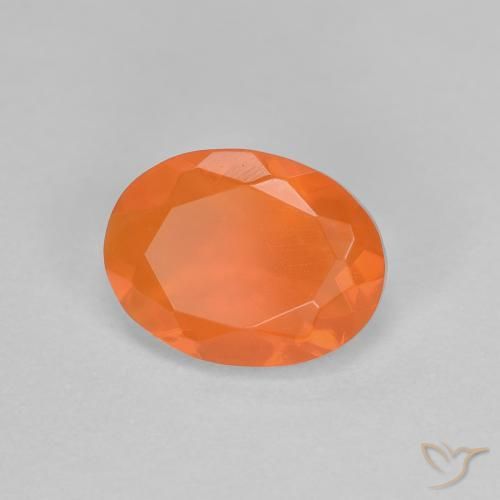 Opale di fuoco Arancione brillante naturale da 0.70 ct, Ovale, Trasparente