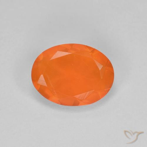 0.67ct Naturale Arancio Medio Opale di fuoco, Ovale, Trasparente