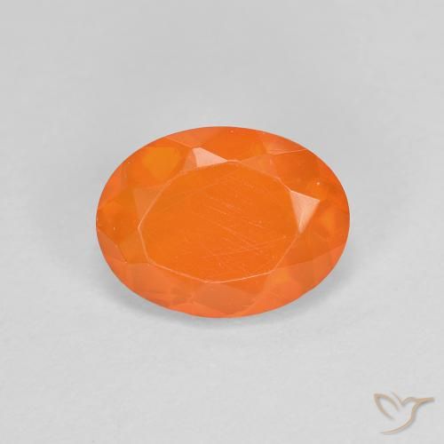0.72ct Naturale Arancio Medio Opale di fuoco, Ovale, Trasparente