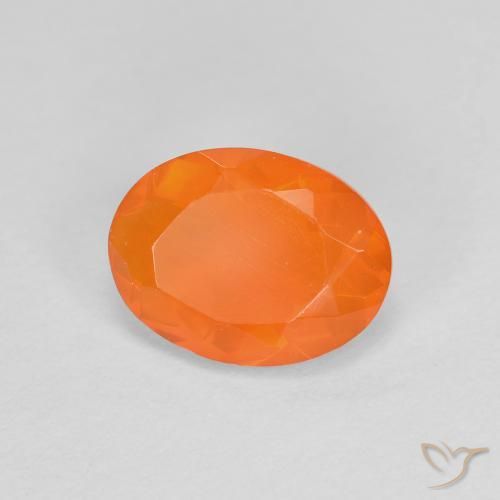 Opale di fuoco Arancio Medio naturale da 0.72 ct, Ovale, Trasparente