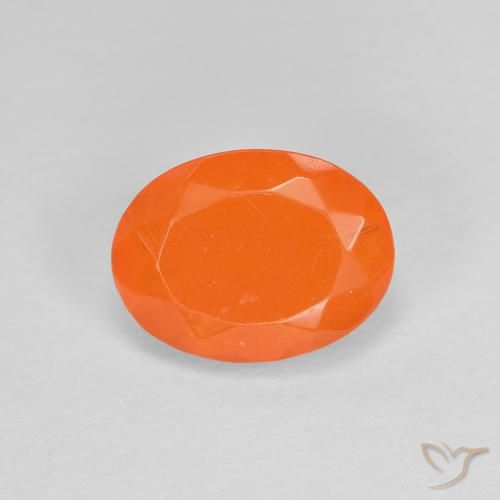 0.79ct Naturale Arancio Medio Opale di fuoco, Ovale, Trasparente