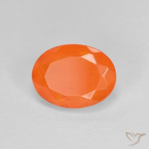 Opale di fuoco Arancio Medio naturale da 0.79 ct, Ovale, Trasparente