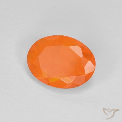 0.63ct Naturale Arancio Medio Opale di fuoco, Ovale, Trasparente