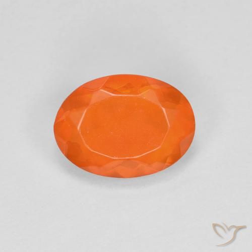 0.68ct Naturale Arancio Medio Opale di fuoco, Ovale, Trasparente