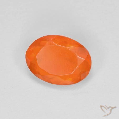 Opale di fuoco Arancio Medio naturale da 0.68 ct, Ovale, Trasparente