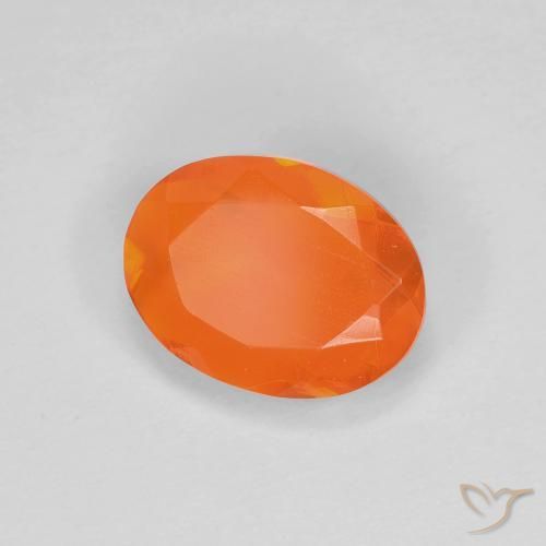 Opale di fuoco Arancione rossastra naturale da 0.81 ct, Ovale, Trasparente