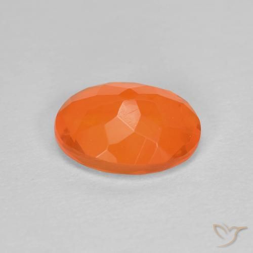 Opale di fuoco Arancione rossastra naturale da 0.81 ct, Ovale, Trasparente
