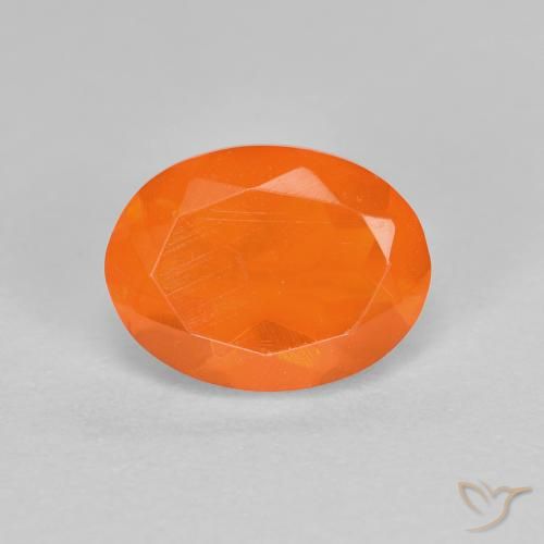 0.92ct Naturale Arancio Medio Opale di fuoco, Ovale, Trasparente