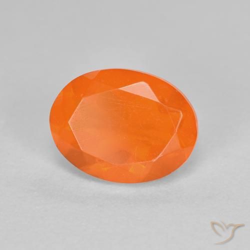 Opale di fuoco Arancio Medio naturale da 0.92 ct, Ovale, Trasparente