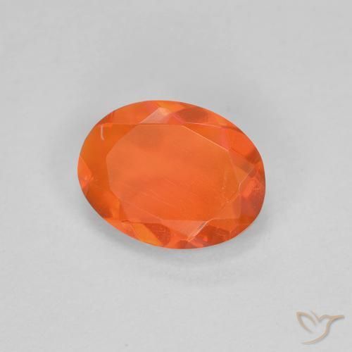 Opale di fuoco Arancione brillante naturale da 0.56 ct, Ovale, Trasparente
