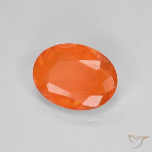 Opale di fuoco Arancione brillante naturale da 0.67 ct, Ovale, Trasparente