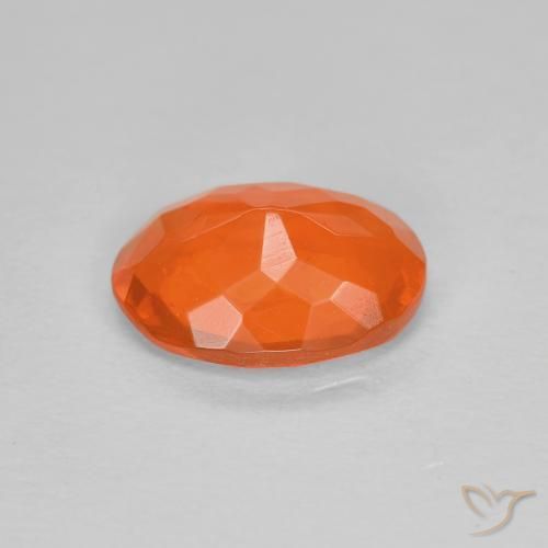 Opale di fuoco Arancione brillante naturale da 0.67 ct, Ovale, Trasparente