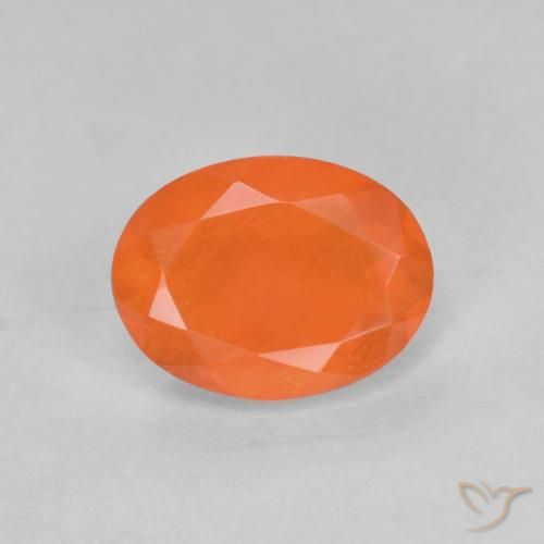 0.68ct Naturale Arancio Medio Opale di fuoco, Ovale, Traslucido