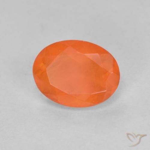 Opale di fuoco Arancio Medio naturale da 0.68 ct, Ovale, Traslucido
