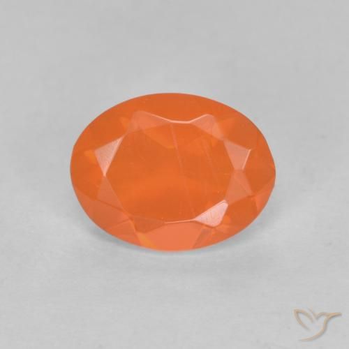 0.63ct Naturale Arancio Medio Opale di fuoco, Ovale, Traslucido