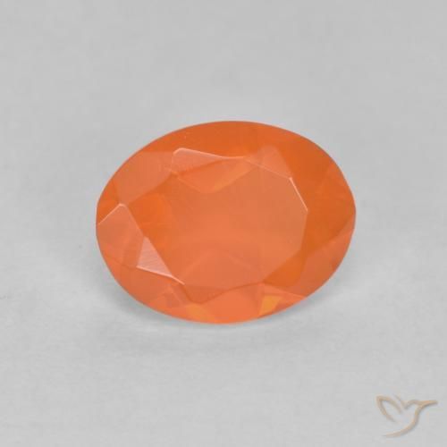 Opale di fuoco Arancio Medio naturale da 0.63 ct, Ovale, Traslucido