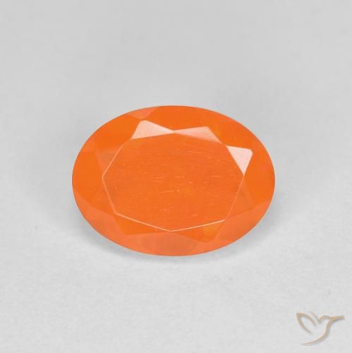 0.76ct Naturale Arancia Fuoco Opale di fuoco, Ovale, Traslucido