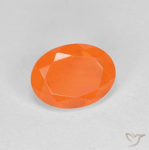 Opale di fuoco Arancia Fuoco naturale da 0.76 ct, Ovale, Traslucido