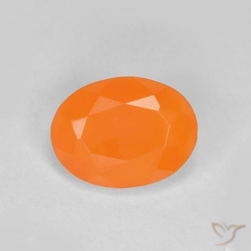 Opale di fuoco Arancione rossastra naturale da 0.70 ct, Ovale, Traslucido