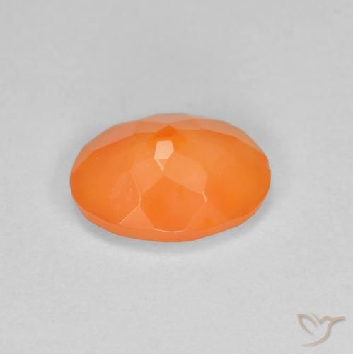 Opale di fuoco Arancione rossastra naturale da 0.70 ct, Ovale, Traslucido
